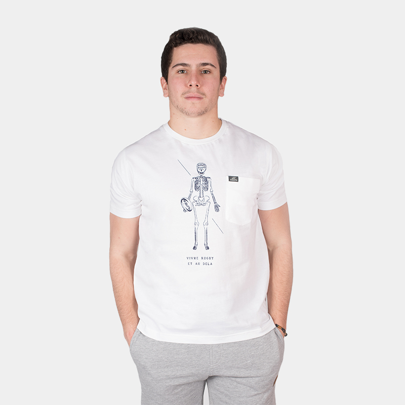 T-Shirt - "Vivre" - Manches Courtes - Blanc