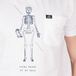 T-Shirt - "Vivre" -  Manches Courtes - BeRugBe - Blanc