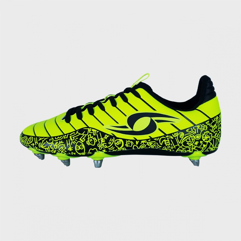 Chaussures Rugby, 8 Crampons - TRACTO007 - Jaune/Noir
