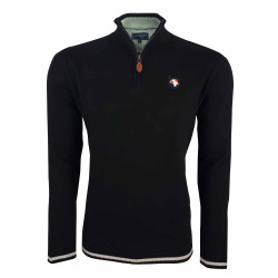 Pull Homme 1/4 zip noir France Classic Rugby