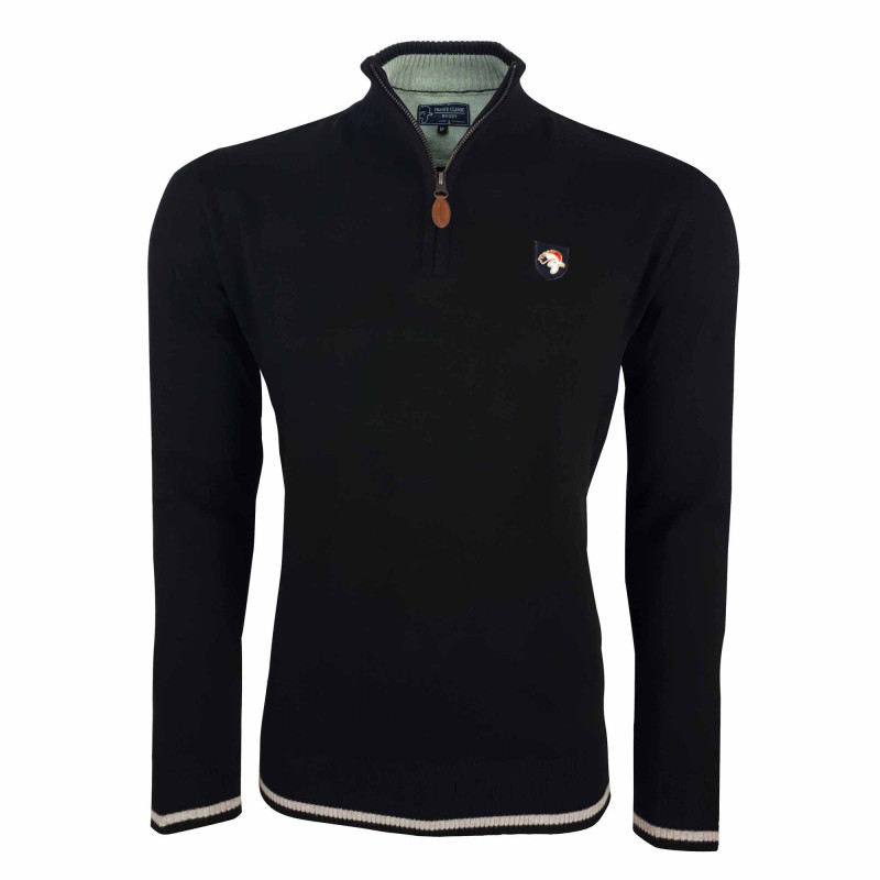 Pull 1/4 Zippé France Classic Rugby - Noir