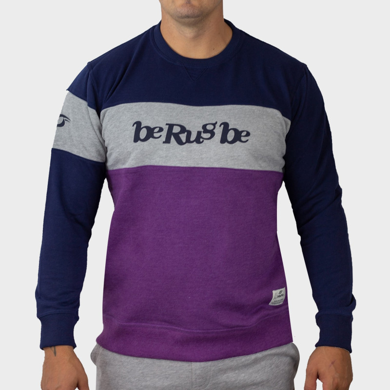 Sweat Molleton - Col Rond - Logo BRB - Prune/Navy